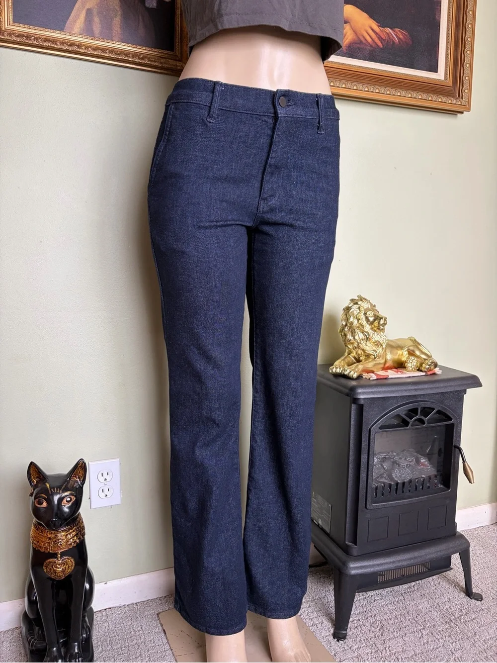 Uniqlo Dark Indigo High-Wasted Soft Stretchy Denim Jeans Size 4 September Fall